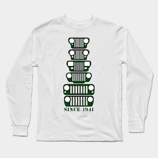 Jeep Grills Dark Green Logo Long Sleeve T-Shirt